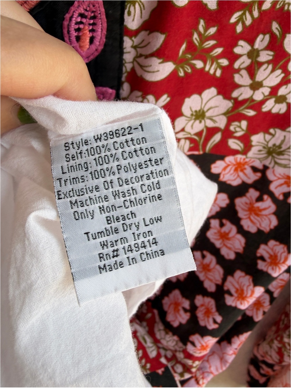 Johnny Was Flora Tie Back Patchwork Cotton Midi Dress Small - Picture 10 of 11